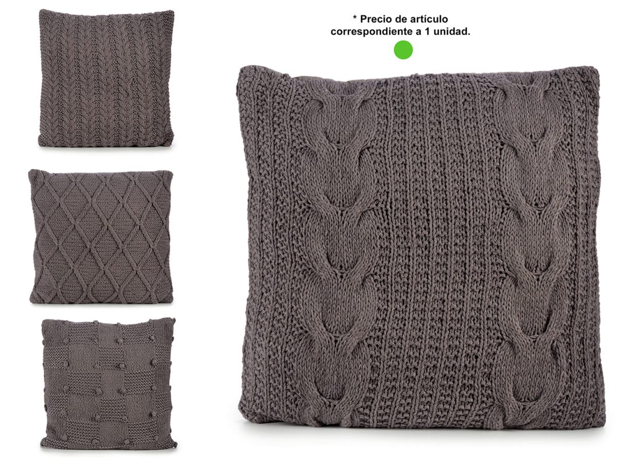 COJIN GRIS OSCURO 60X60 LAZOS - Imagen 1