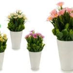 MACETA BLANCA MARGARITA AMARILLA