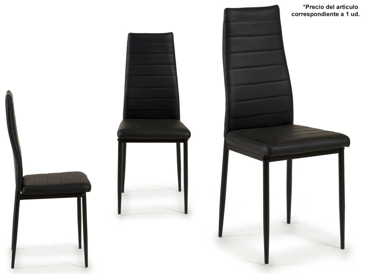 SILLA CUERO SINT. NEGRA CATHY - Imagen 1