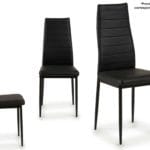 SILLA CUERO SINT. NEGRA CATHY