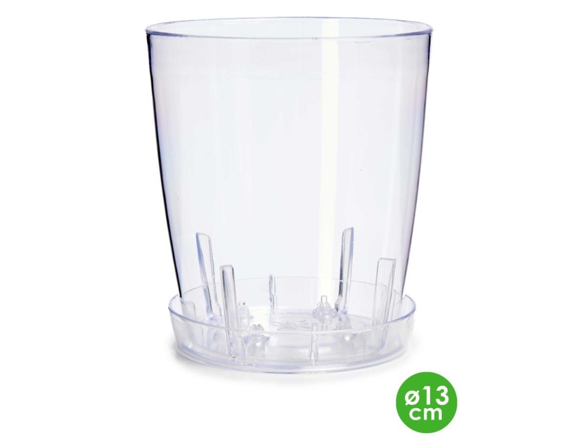 MACETA PLAST. TRANSP. 13 CM - Imagen 1