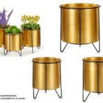 MACETERO DORADO 19X21 CM