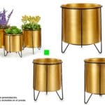 MACETERO DORADO 17X19 CM