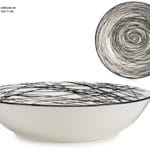 PLATO HONDO 20 CM RAYADO NEGRO
