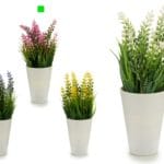 MACETA BLANCA FLOR ROSA