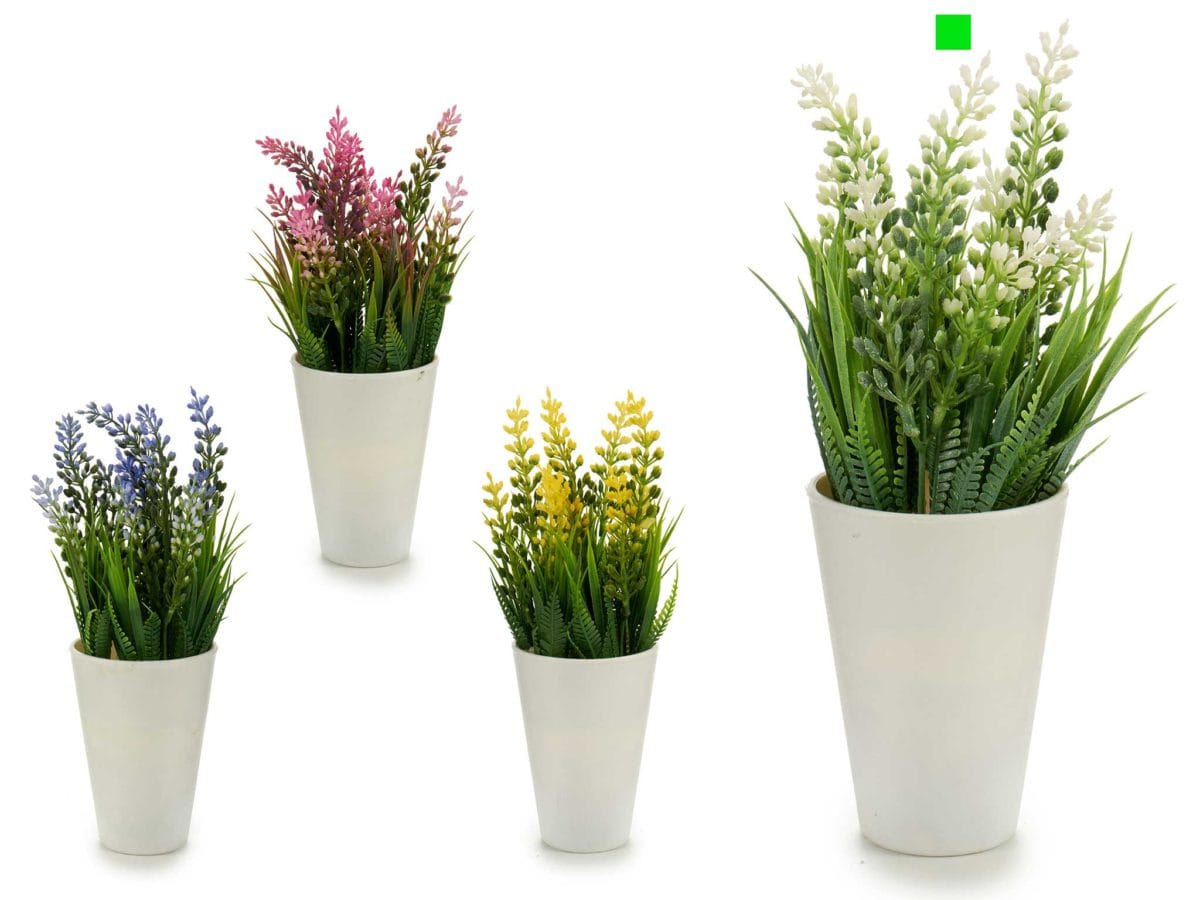 MACETA BLANCA FLOR BLANCA - Imagen 1