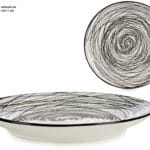 PLATO POSTRE 20 CM RAYADO NEGRO