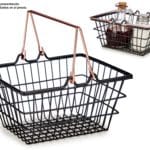 CESTA ASA COBRE NEGRA PQ.