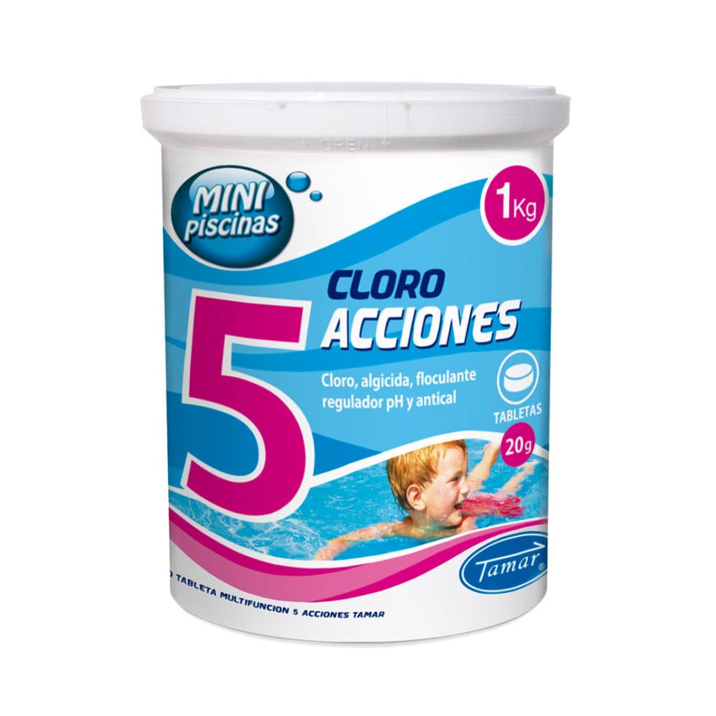 Cloro 5 acciones 1 Kg MINIPISCINAS