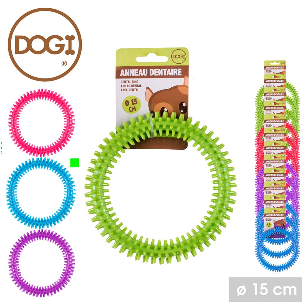 ANILLO DENTAL PERRO 15 CM AZUL
