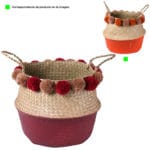 CESTA POMPOM NARANJA