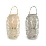 PORTAVELAS MIMBRE 52 CM BLANCO