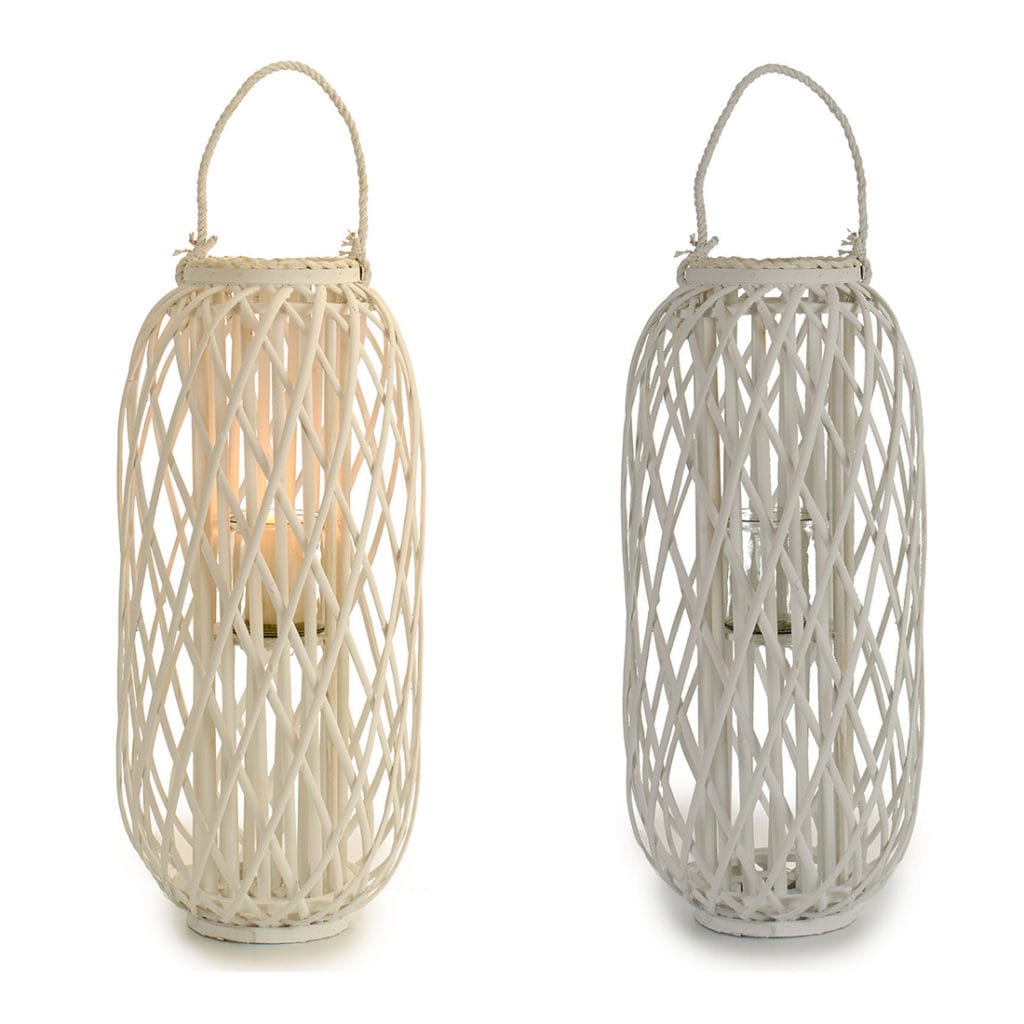 PORTAVELAS MIMBRE 70 CM BLANCO