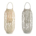 PORTAVELAS MIMBRE 70 CM BLANCO