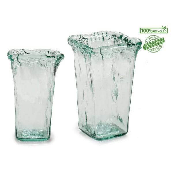 FLORERO CRISTAL 15X15X23 RECIC.