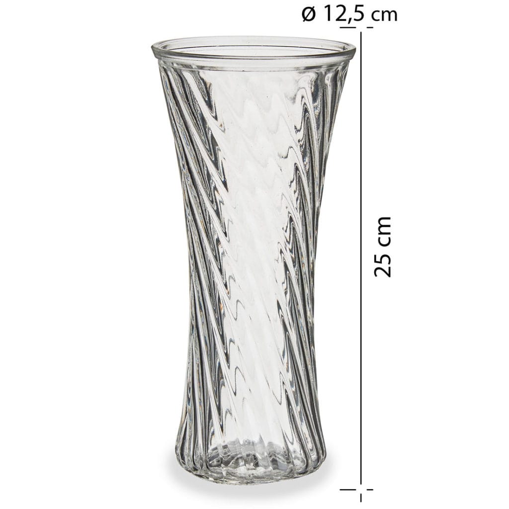 FLORERO CRISTAL 25X12,5 RAYAS
