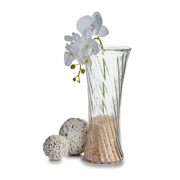 FLORERO CRISTAL 29,5X14 RAYAS