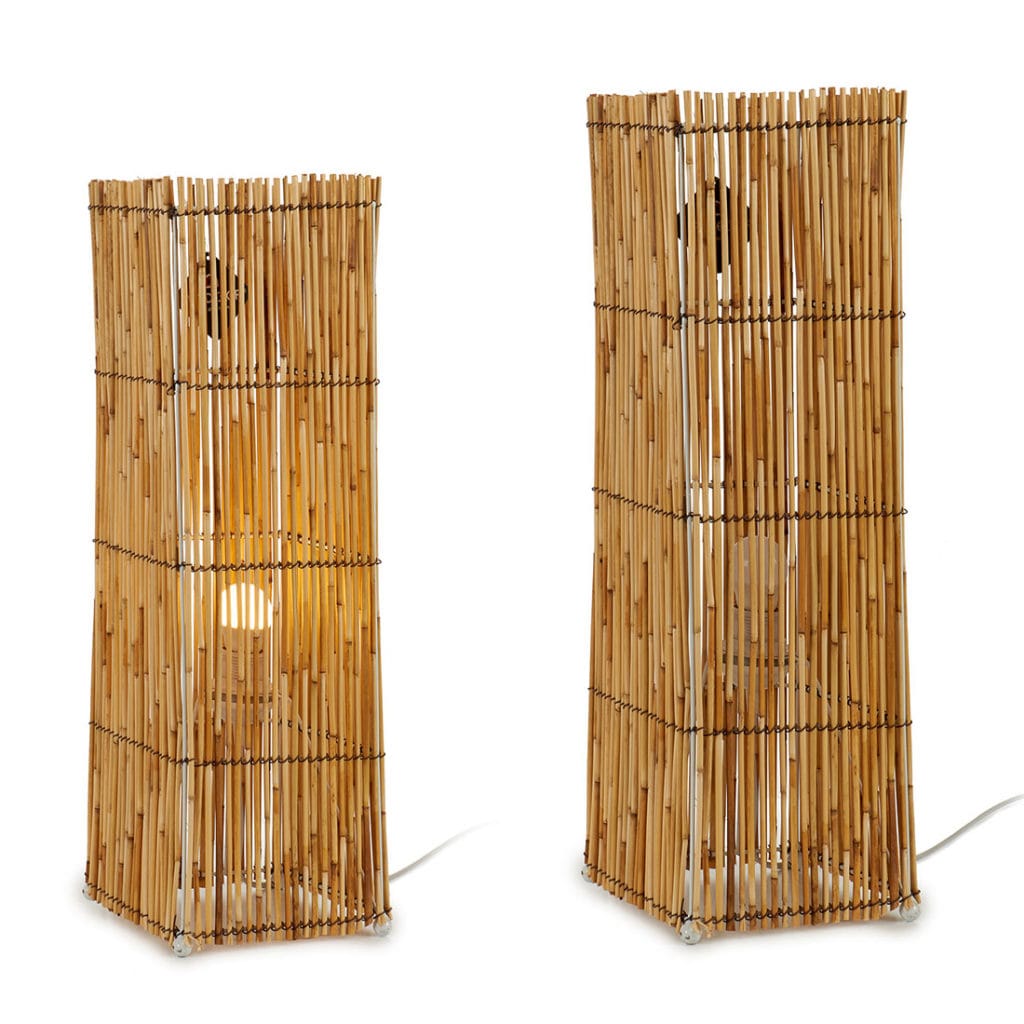 LAMPARA CUADRADA CAÑA MEDIANA