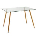 MESA CRISTAL PATAS MADERA CLEA