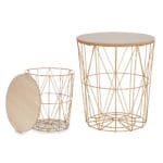 MESA METAL DORADA MED.