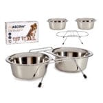 JUEGO 2 COMEDEROS ACERO 1700 ML.