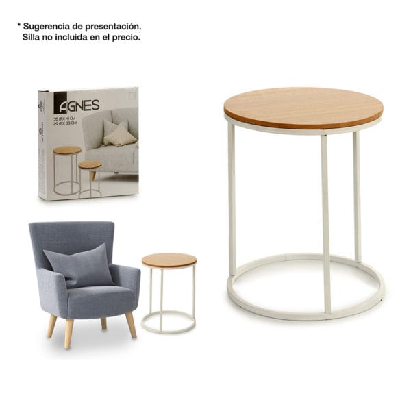 MESA AUXILIAR REDONDA BL. GR.