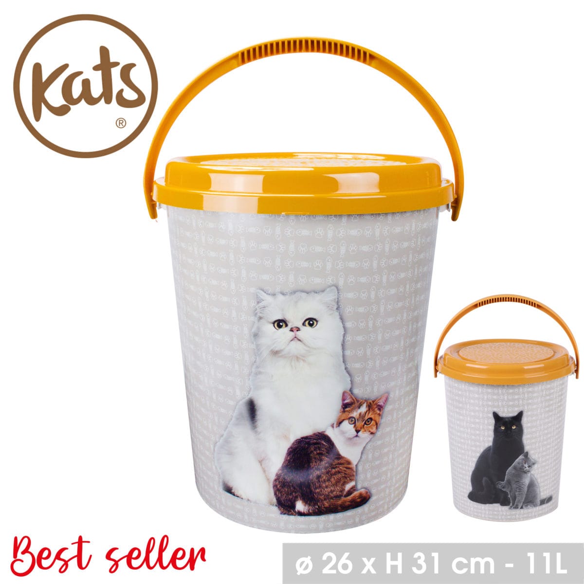 CUBO PIENSO GATO 11 L. 26X31 - Imagen 1