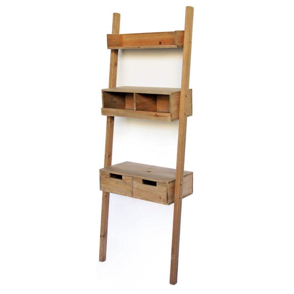 MUEBLE MADERA C/ ESTANTES BLANCO