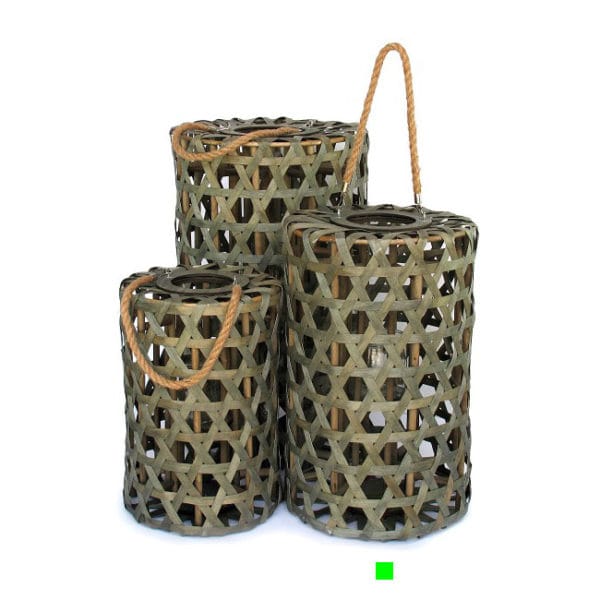 PORTAVELAS CILINDRO VERDE MED.