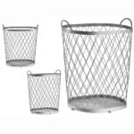 CESTO METALICO BLANCO C/ ASAS