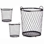 CESTO METALICO NEGRO C/ ASAS