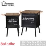 CAJA METAL PIE NEGRO 34X34X53,5 - Imagen 2