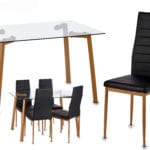 MESA LILY CON 4 SILLAS NEGRAS