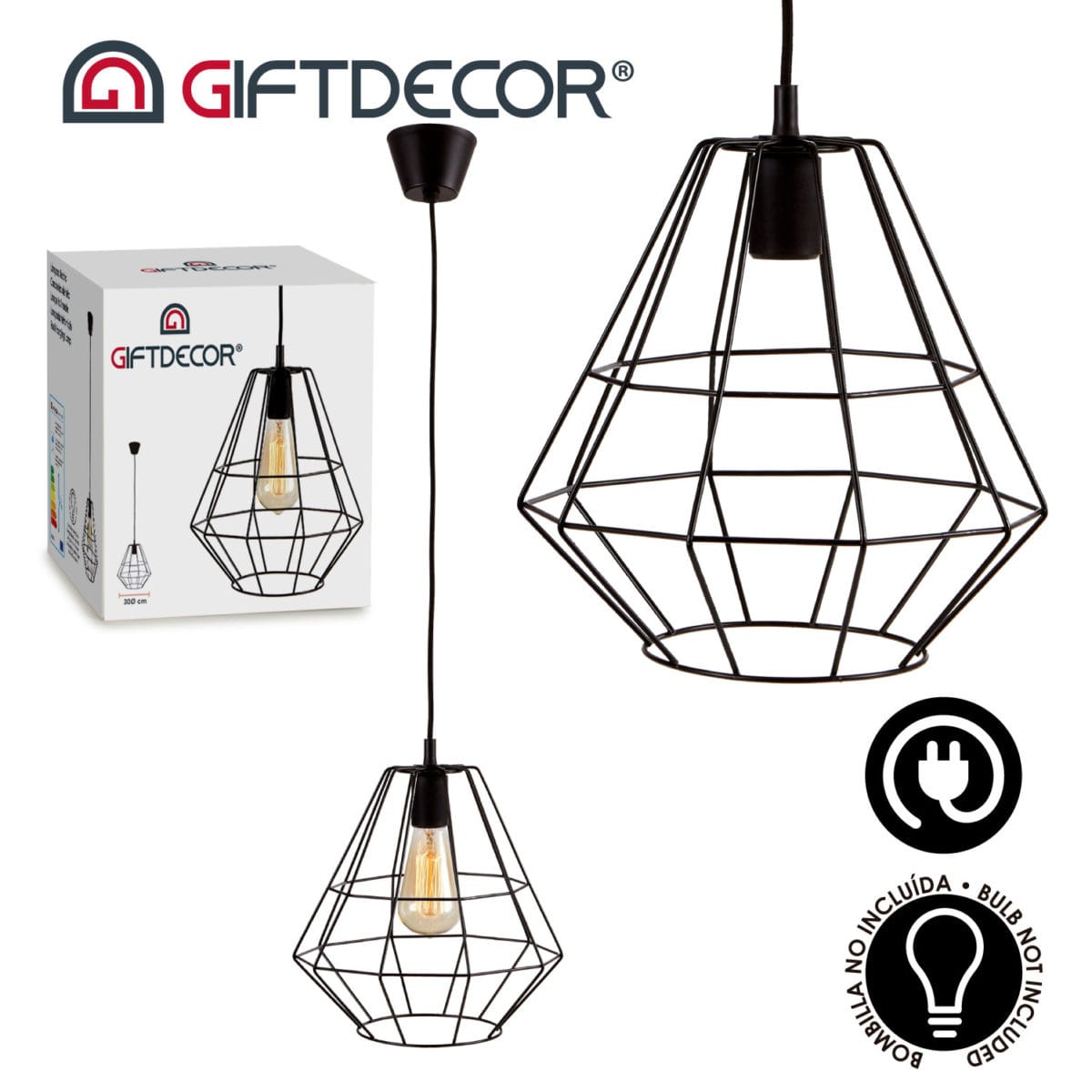 LAMPARA FORJA TECHO NEGRA - Imagen 3