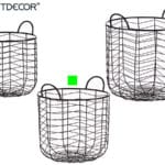 CESTO METAL REDONDO NEGRO MD.