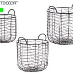 CESTO METAL REDONDO NEGRO PQ.