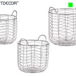 CESTO METAL REDONDO PLATA GR.