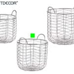 CESTO METAL REDONDO PLATA MD.