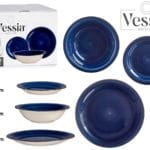 VAJILLA 18 PZS GRES AZUL BORDE