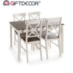 JUEGO MESA 4 SILLAS GRIS BLANCA - Imagen 3