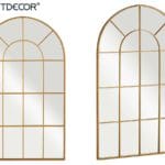 ESPEJO VENTANAL CURVO DORADO 120