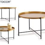 MESA REDONDA DORADA 76,5X76,5X46