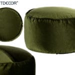 PUFF TERCIOPELO VERDE 60X35 CM