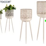 MACETERO METAL CREMA GR.