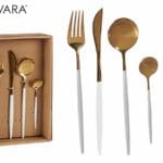 SET CUBIERTOS 8 PCS ORO/BLANCO