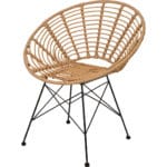 SILLA RATTAN MARRON PATA NEGRA