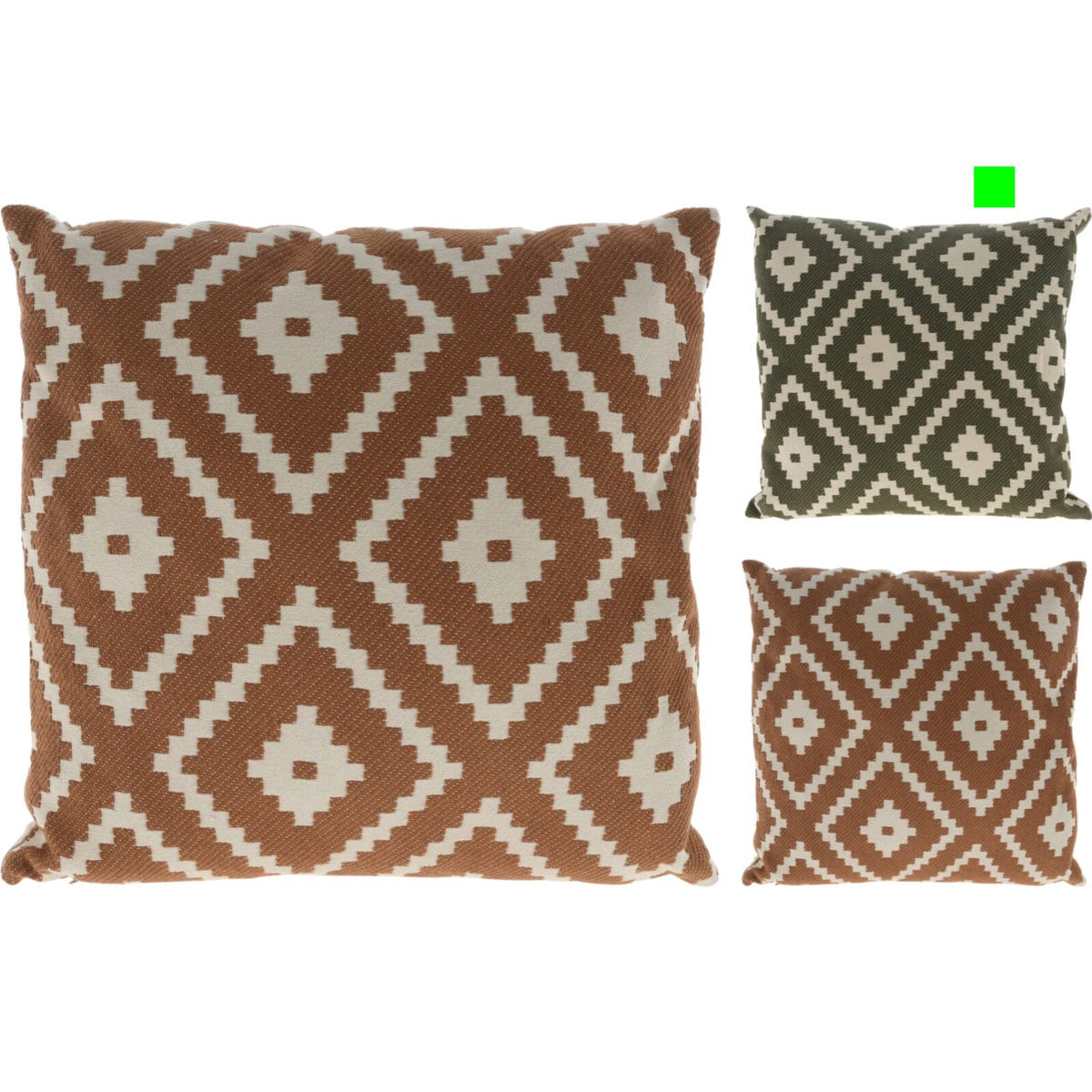 COJIN ROMBOS 45X45 VERDE - Imagen 1