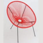 SILLON ROJO RATAN SINTETICO