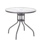 MESA ACERO VIDRIO 80 CM