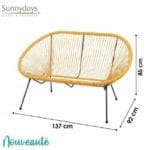 SOFA 2 PLAZAS RESINA MOSTAZA